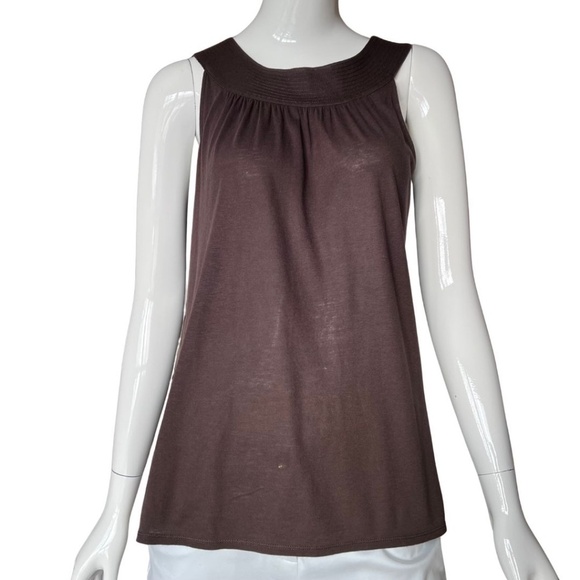 Express Brown Sleeveless Relaxed Fit Tee Size Medium - Picture 1 of 2